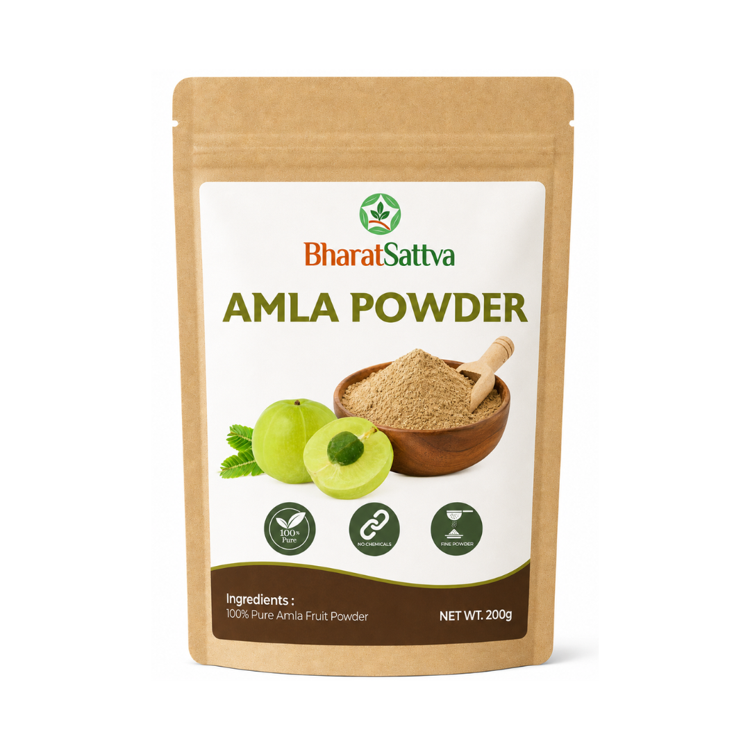 BharatSattva Amla Powder 200g | 100% Pure Amla Powder for Hair Care & DIY Hair Packs | Natural Indian Gooseberry Powder | Finely Ground Herbal Powder